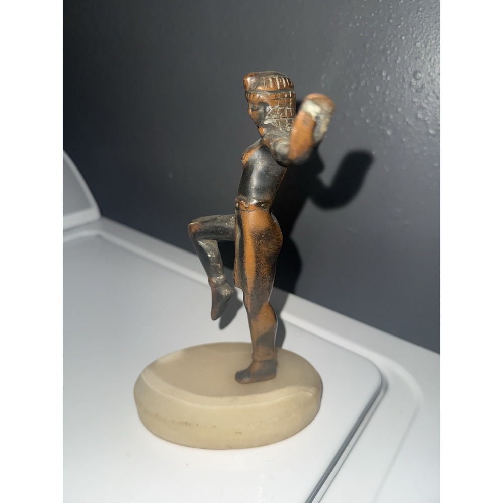 Egyptian Revival Nude Woman Dancing Dancer Bronze Figurine on Marble - Picture 2 of 6
